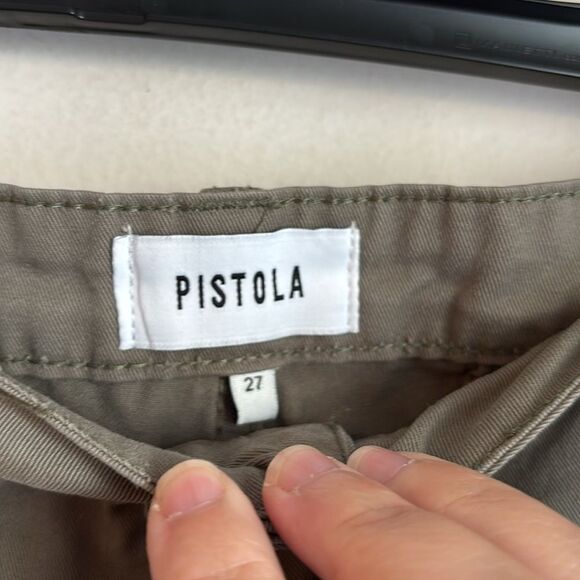 Pistola Women’s high rise barrel army green Khaki Cargo Pants size 27 EUC! - Picture 6 of 11